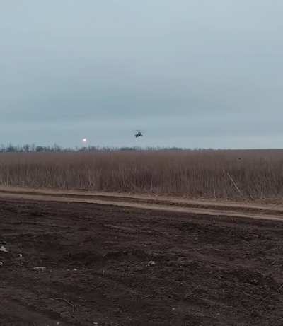 Two Ukrainian Mi-24 launches 