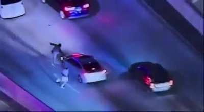 Armed robbery suspect accidentally jumps off freeway thinking both sides are connected
