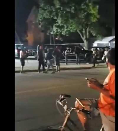 Finally found a clear video of that blurry ass picture the prosecution is pushing. This explodes their narrative that Kyle chased Rosenbaum and pointed his gun at him.