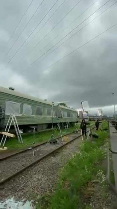 Filming of a train scene (credit /u/Narendra_17)