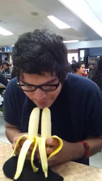 Just a straight boy showing off his talent