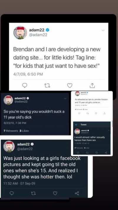 Adam22 (no jumper creator) tweets. He was 26 years old when he said all this😐. He 38 now.