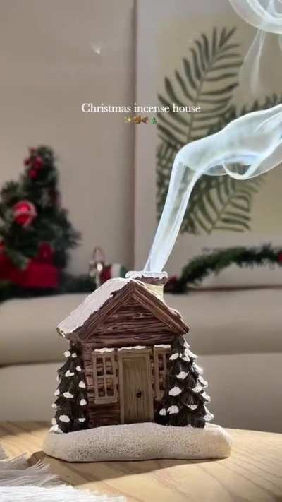 Christmas Log Cabin Incense Burner