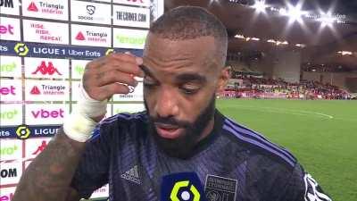 Lacazette sounding like Mickey Mouse after Lyon's loss to Monaco 😭