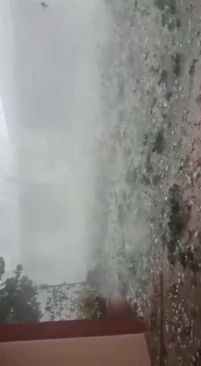Summer hailstorm in North Italy