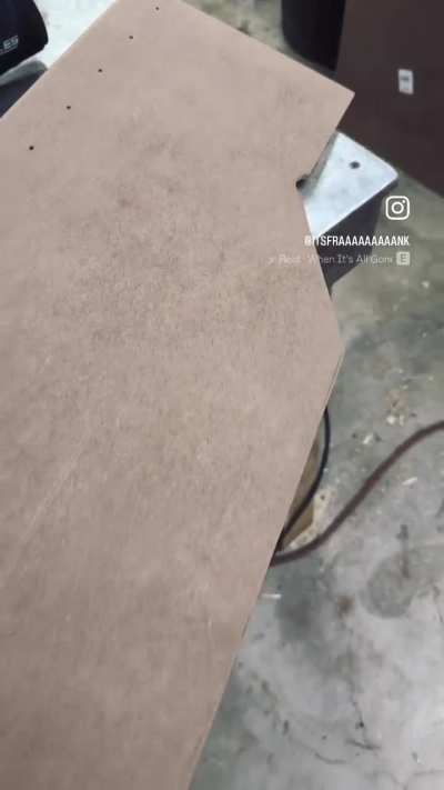 BOX UPDATE 1: Left side done. It’s so fun to just create. Who cares how it looks right now; it’s being made up on the spot. Cardboard templates, trimming edges, having to re-drill and re-cut… no rules, no worries.