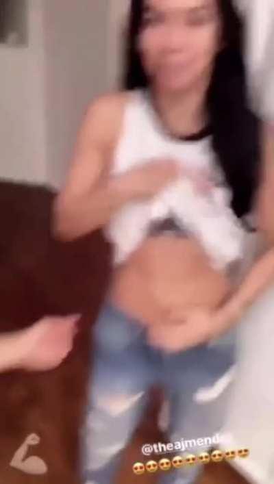 AJ Lee's hot abs