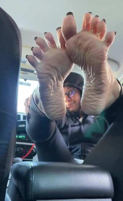In the car soles