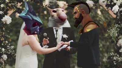 Aatrox and Pantheon, sitting in a tree