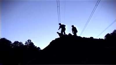 WCGW leaping from the top of a hill