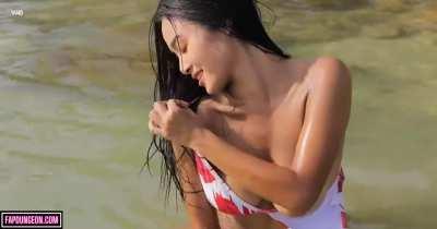 Sexy Asian in the river
