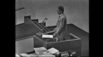 Eichman trial excerpt where witness speaks about Belsen concentration camp.