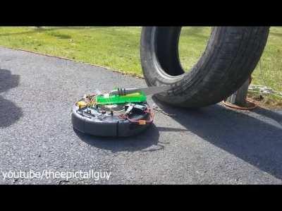 I made this 3d printed mechanism for a tire-slashing roomba.