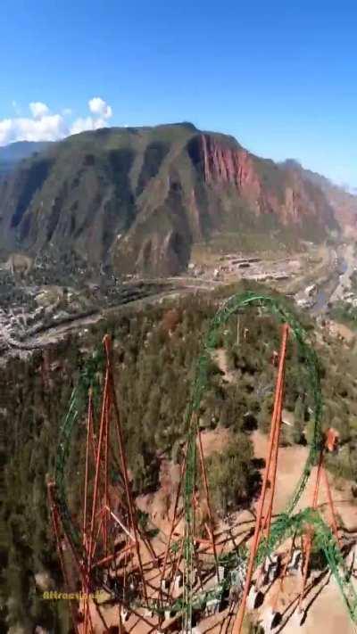 Roller Coaster from Glenwood Caverns Adventure Park which has an amazing view of the Mountains