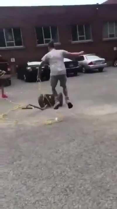 to jump over a spinning swegway