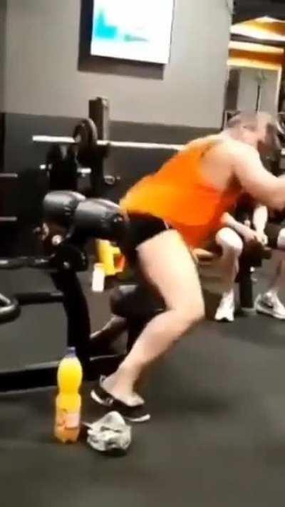 Who went to gym in briefs