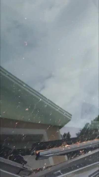 My car this morning after the neighbors across the street set off fireworks last night