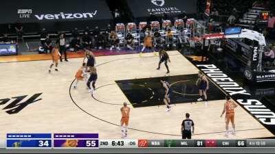 [Highlight] Mikal Bridges flies for the throw down on the fast break and then hits the step back triple