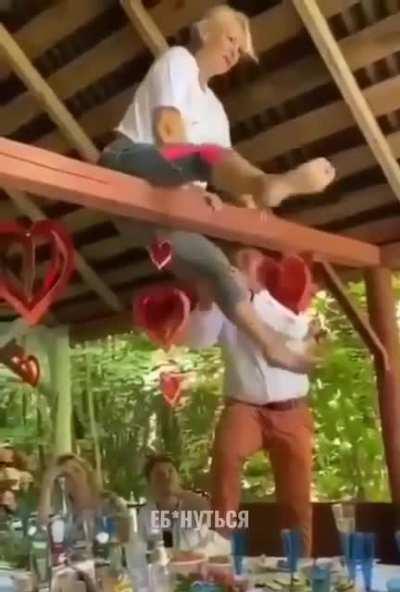 Getting on the rafters.