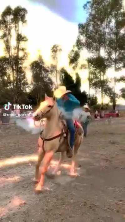 Handling the rope wrong while wrangling a horse