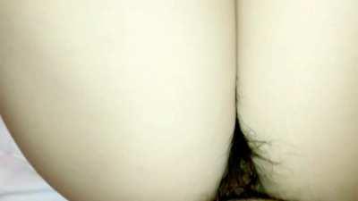 Hairy Asian girl fucked in her ass