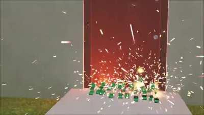 TIL that the fireworks tanks can breach doors