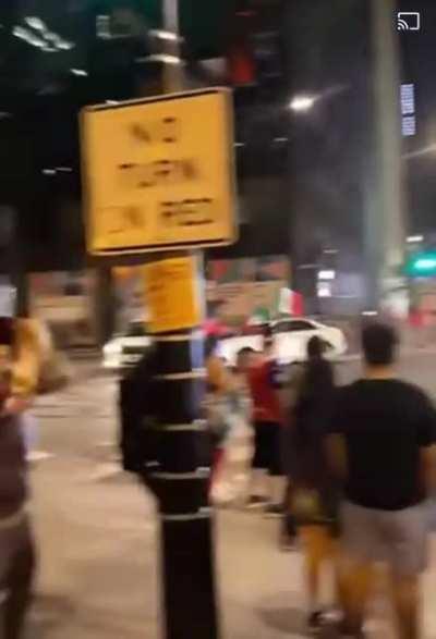 Idiot doing donuts in downtown Chicago