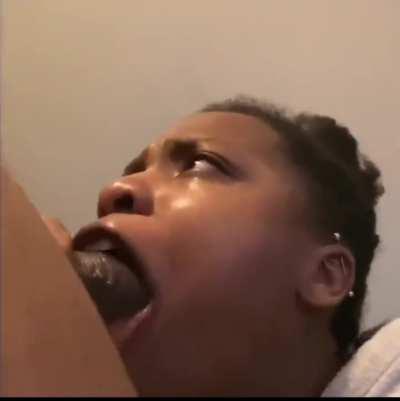 Testing my throat before a facial