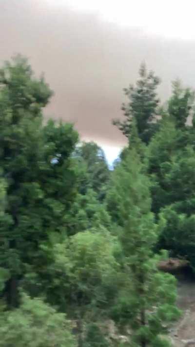 así nos despertamos en Bariloche, el humo de un incendio tapa prácticamente todo el cielo y caen cenizas 