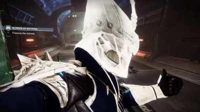 The new helmet looks silly with the selfie emote.