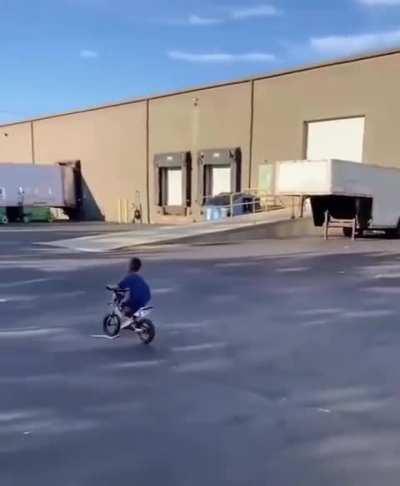 little kid is happy he got a bike until- 
