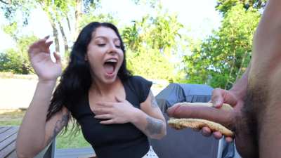 Step sis loves my homemade hot dog