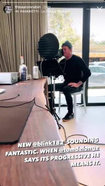New footage of Tom recording vocals via Aaron’s Instagram 😂