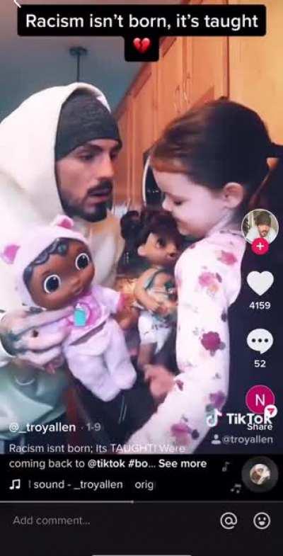 Have you ever seen more disingenuous acting? This guy has lots of videos of him exploiting his step daughter for views and followers.