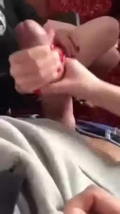 Chris Diamond's Co-star And Makeup Girl Play With His Cock