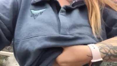 I love long walks on the beach and flashing my tits [OC]