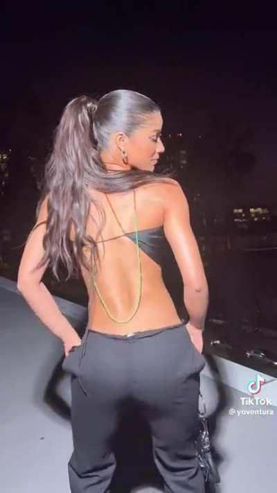 Is she wearing panties here?