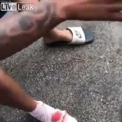 Hood Russian roulette, now both yo feet fucked up!