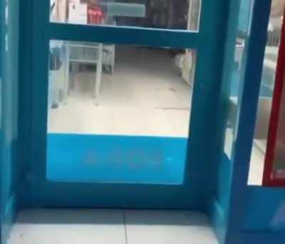 Little thief has been caught on cameras at the market.