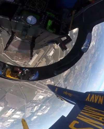 Blue Angels doing a loop over Fort Worth