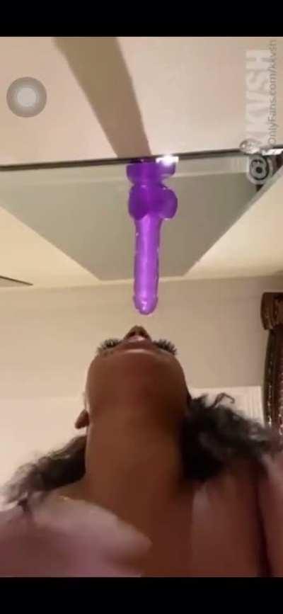 Kkvsh sucking dildo sloppy.