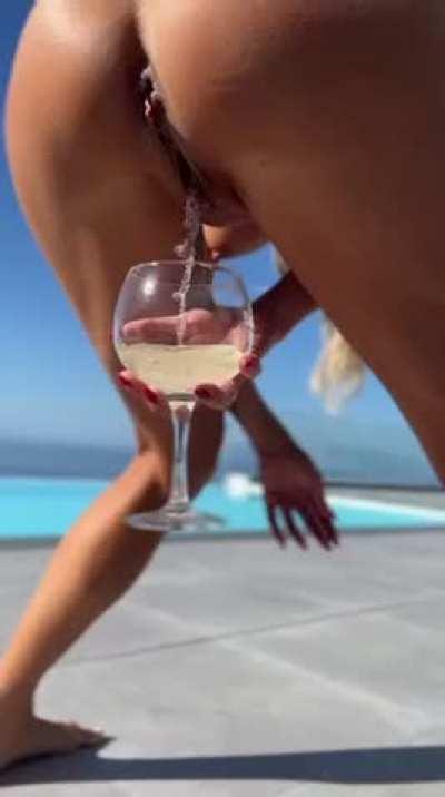 A glass full of golden juice for you