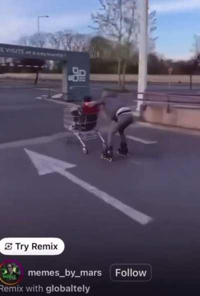 Having fun on shopping cart 