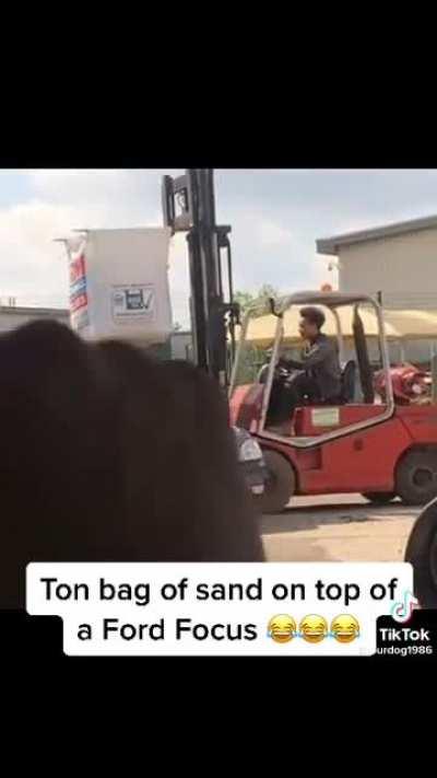 Ton of Sand vs Car Roof
