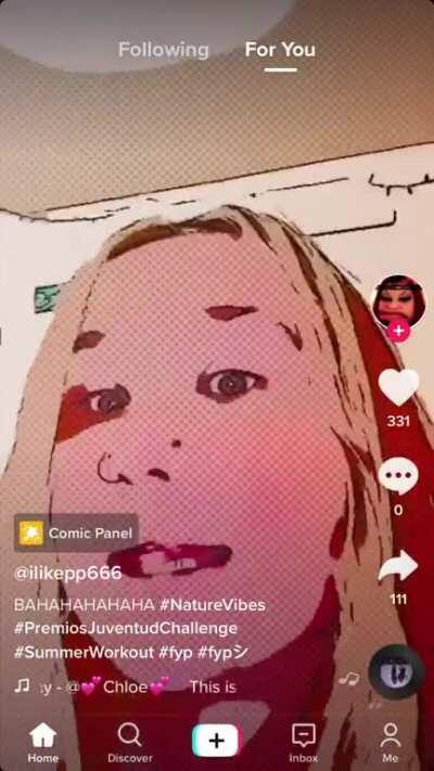 Tits with cartoon filter