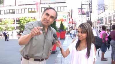 Crazy guy during interview.