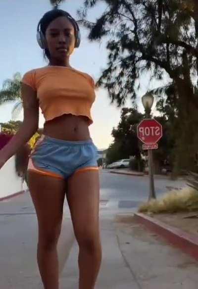 crop top and short shorts