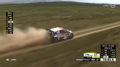Following a WRC car going up to 193kmh (119mph) in Kenya Safari