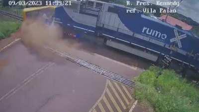 Bus with Special needs kids gets hit by train