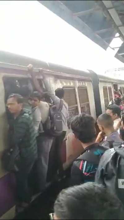 Trains on Thane station 